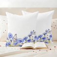 thumbnail image 3 of Spring Farmhouse Pillow Covers 2 Pack Style Plant Blue Flowers Butterfly Pillowcase Waterproof Outdoor Throw Pillow Cover for Patio Garden Square Cushion 16”x16”, 3 of 9