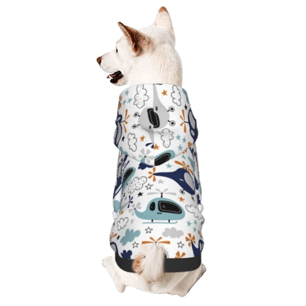 Balery Cartoon Helicopters Sudadera con Capucha para Perros Pequeños – Ropa para Mascotas, Disfraz para Perros y Gatos, Ideal para Fiestas y Cosplay-Large
