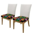 thumbnail image 2 of Gaeub Traditional Floral Polish Square Chair Seat Covers, Stretch Fitted Printed Chair Seat Cushion Cover for Kitchen, Office - One Size, 2 of 9