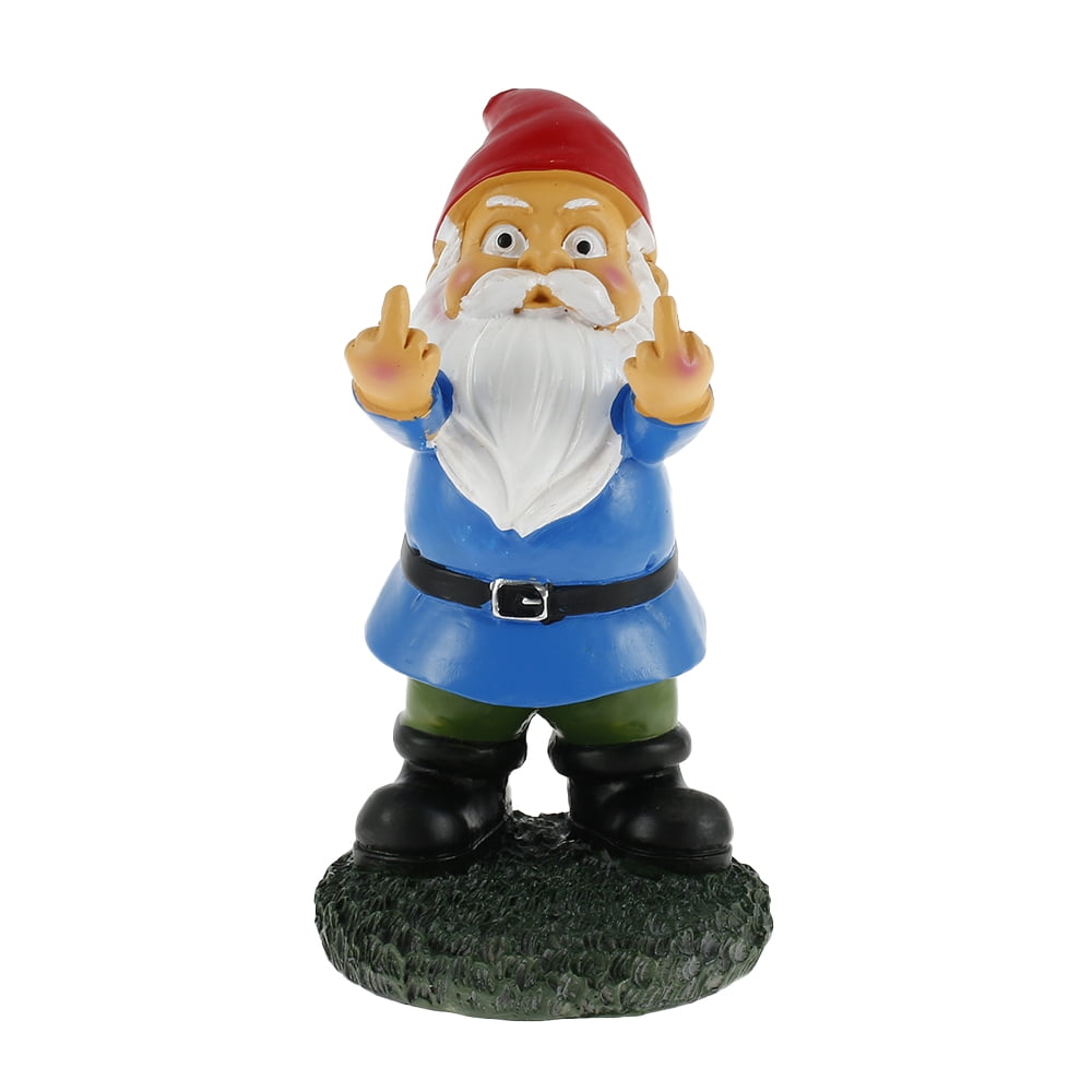 5.7" Gnomes Garden Statue,Garden Gnome bearded man stepping on stone , Red  hat - Walmart.com