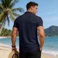 thumbnail image 4 of ASDFVBKG Men's Golf Polo Shirts Quick Dry Performance Moisture Wicking Casual Print Golf Shirts for Men Breathable Navy 2XL, 4 of 4