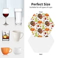 thumbnail image 6 of Lsque Thanksgiving Turkey Pattern 4" Drink Coasters Set of 4, PVC Leather Absorbent Coasters, Table Coaster Set Decorative Coffee Cup Coasters Housewarming Gift -Hexagon, 6 of 6
