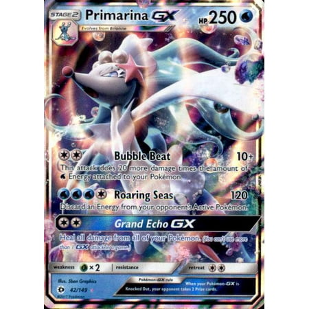 - Pokemon Sun & Moon Base Set Primarina-GX #42