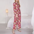 thumbnail image 3 of Yiaed Cow And Flower Print Pajamas Women's Long Sleeve Sleepwear Soft Button Down Loungewear Pjs Lounge Set Nightwear Womens Pajama Pants-X-Large, 3 of 7