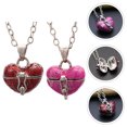 8 Pcs Gemstone Heart Pendant Necklaces Lock Necklace Home Gift Photo