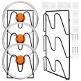 thumbnail image 1 of CNKOO 2Pcs Pot Lid Holders Wall Mounted Pot Lid Shelf Heavy-Duty Pot Lid Stand 3-Layer Space Saving Pot Lid Rack Multipurpose Lid Storage Organizer for Pot Lids Pans Cutting Boards Kitche, 1 of 10