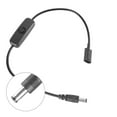JZROCKER USB C Female to 5.5x2.1mm Male Cable with Switches for Fan LED