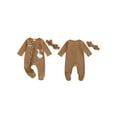 thumbnail image 2 of BemeyourBBs Newborn Baby Goose Outfit Fall Winter Spring Clothes Romper Letter Duck Embroidery Long Sleeve Round Neck Footed Jumpsuit with Headband, 2 of 9