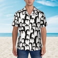 thumbnail image 2 of Fotbe Cartoon Penguin Hawaiian Shirt for Men Unisex Summer Beach Casual Short Sleeve Cotton Linen Button Down Shirts-Large, 2 of 5