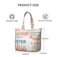 thumbnail image 4 of 22 Inch Oversized Travel Bag Lightweight Canvas Weekender Duffel with Multi Pockets, Slogan Print, 4 of 5