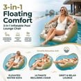 thumbnail image 4 of 2026 NEW 3-in-1 Inflatable Pool Lounge Chair, Inflatable 3-in-1 Lounge Chair Pool Float, Foldable Lazy Lounger with Cup Holder, Outdoor Games for Parties Summer Vacation, 4 of 11