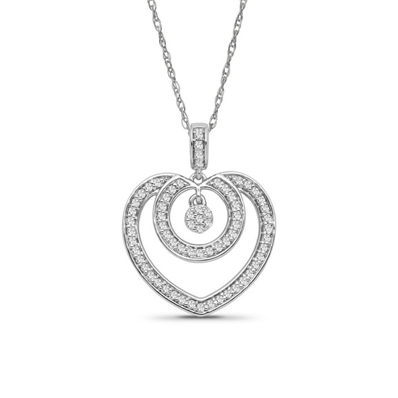 ARAIYA JEWELRY Sterling Silver Diamond Heart in Lock Pendant Necklace for Women (1/4 Cttw, I-J Color, I2-I3 Clarity), 18"