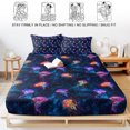 thumbnail image 5 of Queen Size Fitted Sheet Set - Jellyfish 3 Piece Bedding Sets 16" Deep Pocket Fitted Sheet with 2 Pillowcases, Blue Urple Orange Ocean Starry Sky Coastal Brushed Microfiber Hotel Luxury Bed Sheets, 5 of 9