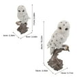 thumbnail image 2 of STRANDCHIC 2 Pcs Sculpture Extérieure Hibou Blanc Résine Résistante aux Intempéries Statue de Jardin Figurines Décoratives pour Cour, 2 of 6