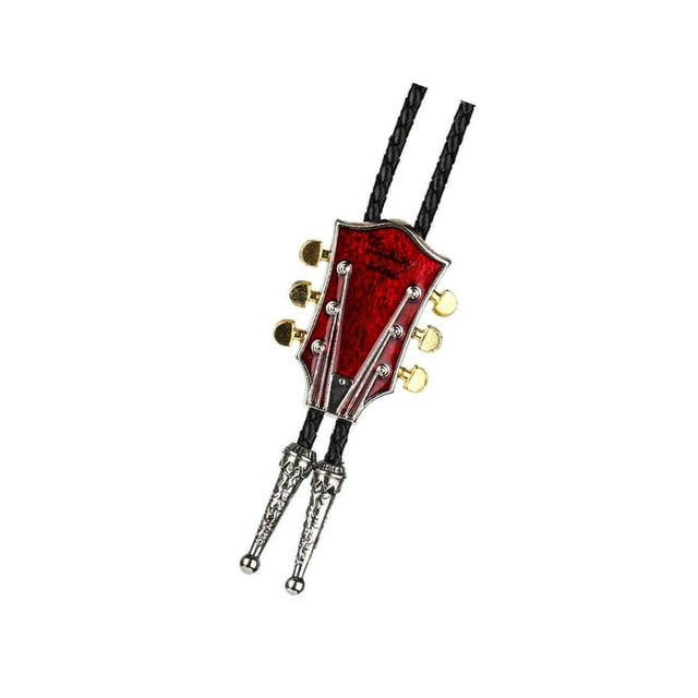 pitrice Guitare de Musique Country Mode Western Cowboy Rodeo Bolo Tie bola Rouge