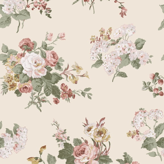 Laura Ashley Rosemore Pale Sable Wallpaper