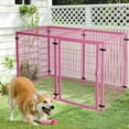 thumbnail image 6 of Wdmiya Large Dog Crate, 57 Inch Metal Kennel for Medium and Small Dogs, Safe Indoor & Outdoor XL Big Puppy Bottomless Cage with Comfort Mat, Pet Playpen Yard, Dog Fence Playpen, Pink, 6 of 7