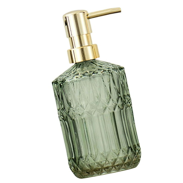 Dispensador de jabón líquido de manos recargable con bomba de 14 oz para baño. Verde