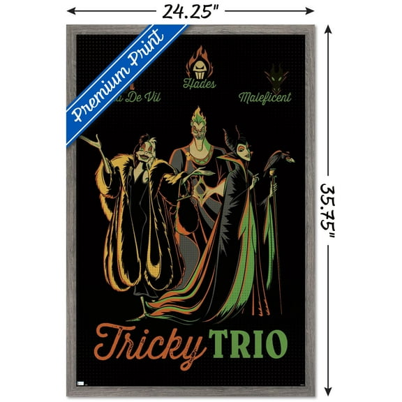 Disney Villains - Tricky Trio Wall Poster, 22.375" x 34" Framed