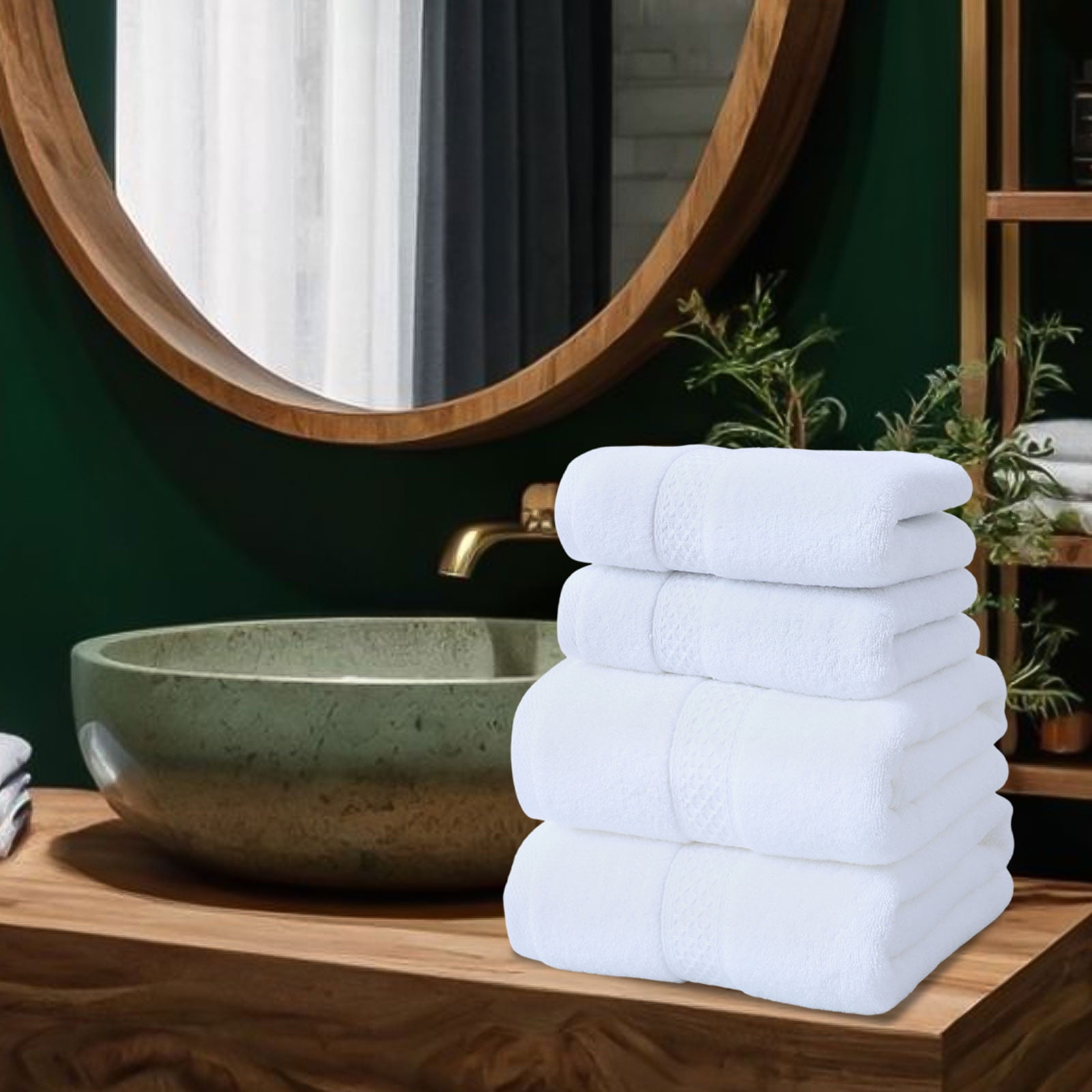 Hvmvliv Cotton Bath Towels Cotton Plain Gift Set Towel Multicolor Soft Absorbent Household Bath Towel Towel White