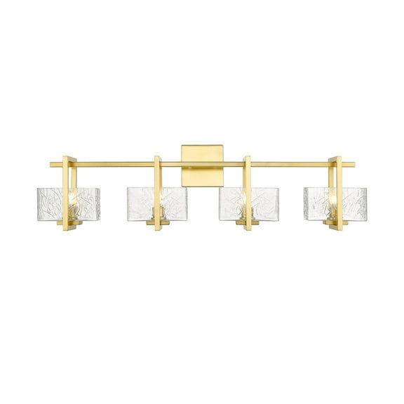Innovations Lighting - Striate - 4 Light Bath Vanity In Art Deco Style-9 Inches