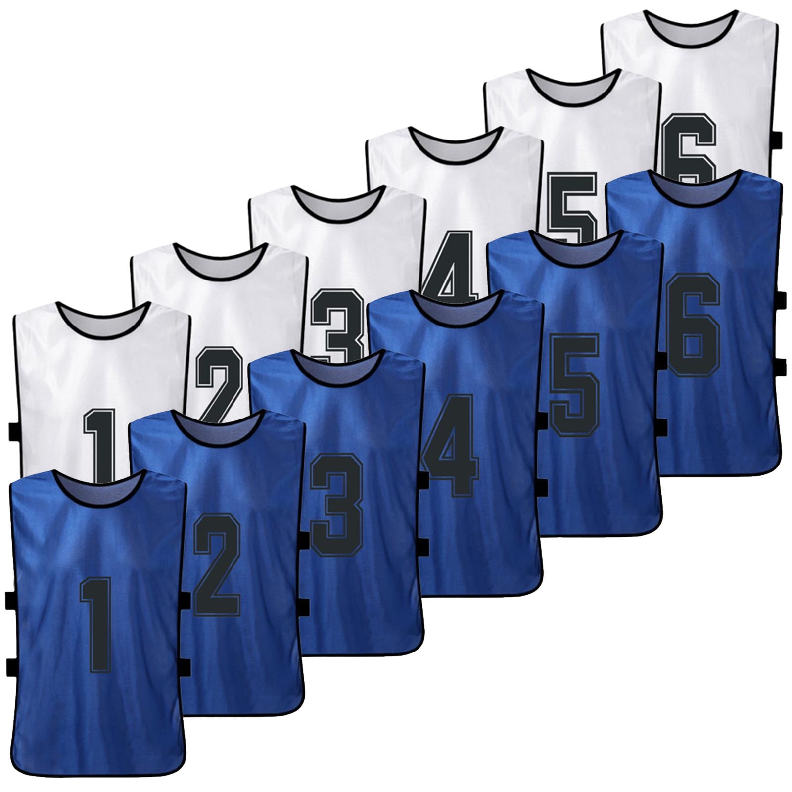 12 pcs Outdoor Sports Vests Scrimmage Soccer Training Breathable Adults Jersey 