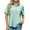 Mint Green, variant on WREESH Womens Button Down Shirt V Neck Short Sleeve Casual Summer Blouse Work Top Pocket