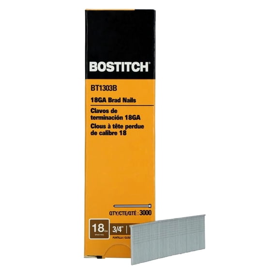 Stick Collated Nails, 0.0475" x 3/4", Steel, 3000/PK Stanley-Bostitch BT1303B