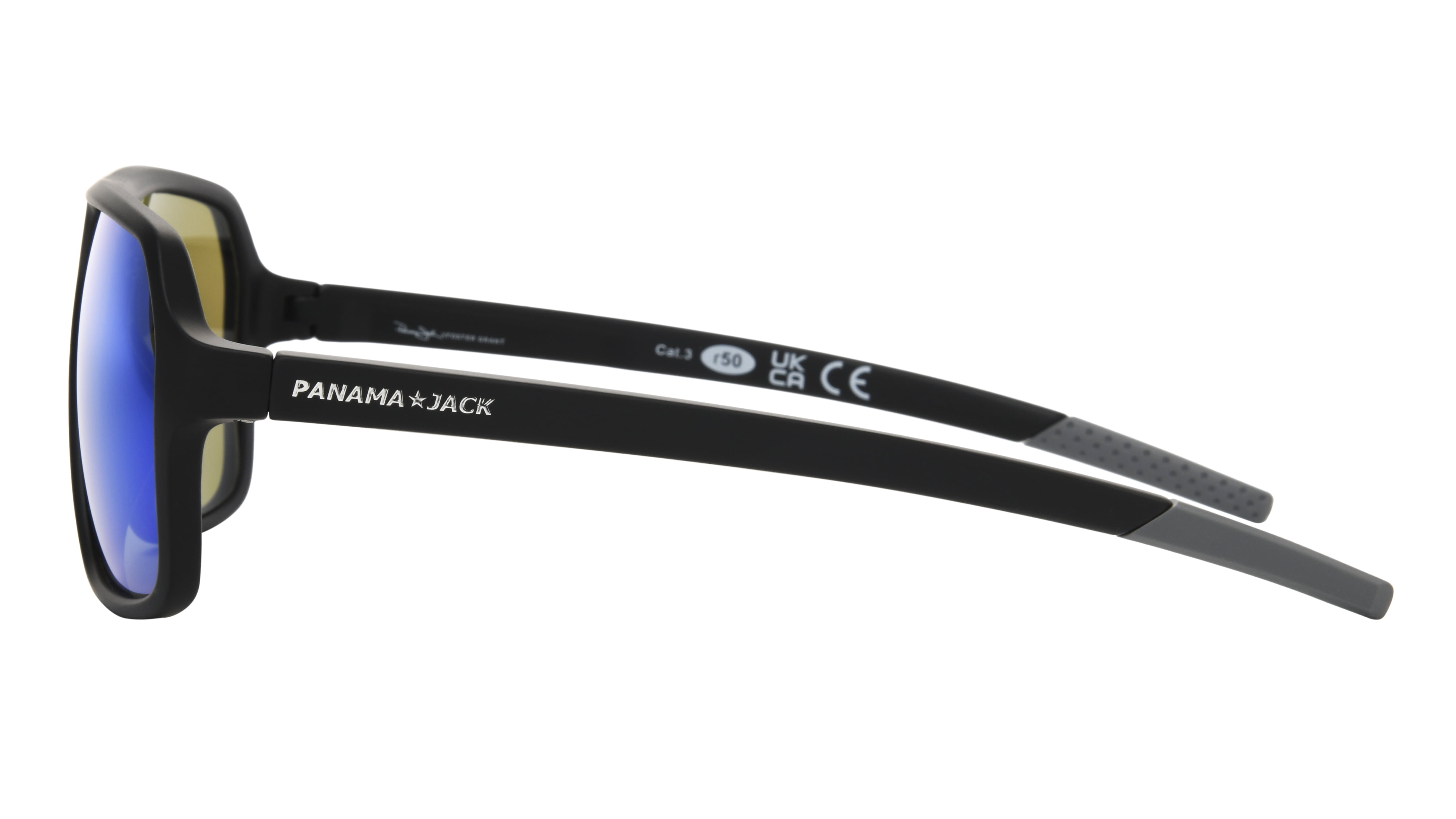 Panama Jack Men's Shield Fashion Sunglasses Black