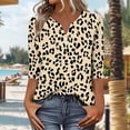 thumbnail image 4 of purcolt 3/4 Sleeve Tops for Women Dressy Casual V Neck Printed T Shirts Cute Tunic Tops Business Work Blouses, 4 of 5