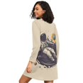thumbnail image 2 of FORMRS Womens Long Sleeve Nightgowns Crew Neck Sleep Shirt Soft Pajamas Sizes S-3XL, Beige Record, 2 of 8