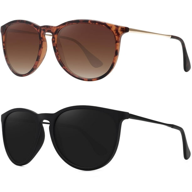 Gafas de sol WOWSUN Retro 2024 redondas polarizadas UV400 para mujer
