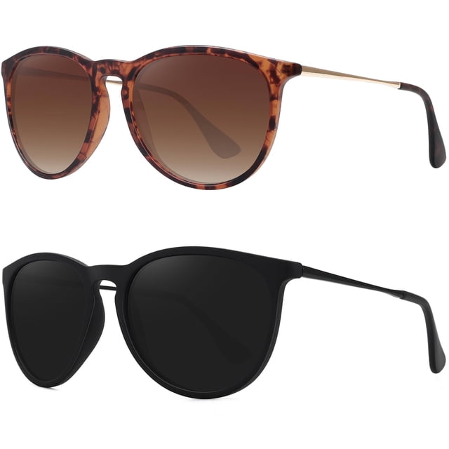 Gafas de sol WOWSUN Retro 2024 redondas polarizadas UV400 para mujer
