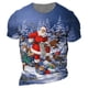thumbnail image 1 of Ropa con patrón de Papá Noel para hombre, camiseta de manga corta con cuello redondo, talla grande europea, novedad de 2024, 1 of 4