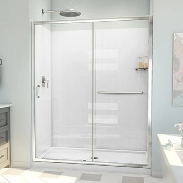 DreamLine Infinity-Z 32 in. D x 60 in. W x 78 3/4 in. H Sliding Shower Door Base and Wall Kit
