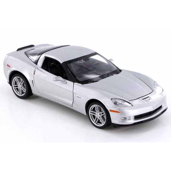 2007 Chevy Corvette Hard Top, Silver - Welly 22504/4D - 1/24 Scale Diecast Model Toy Car (Brand New but NO BOX)