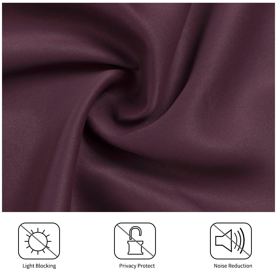 Unique Bargains Blockout Window Darkening Gorgeous Grommet Curtain Panels Set of 2 Burgundy 42" x 84"