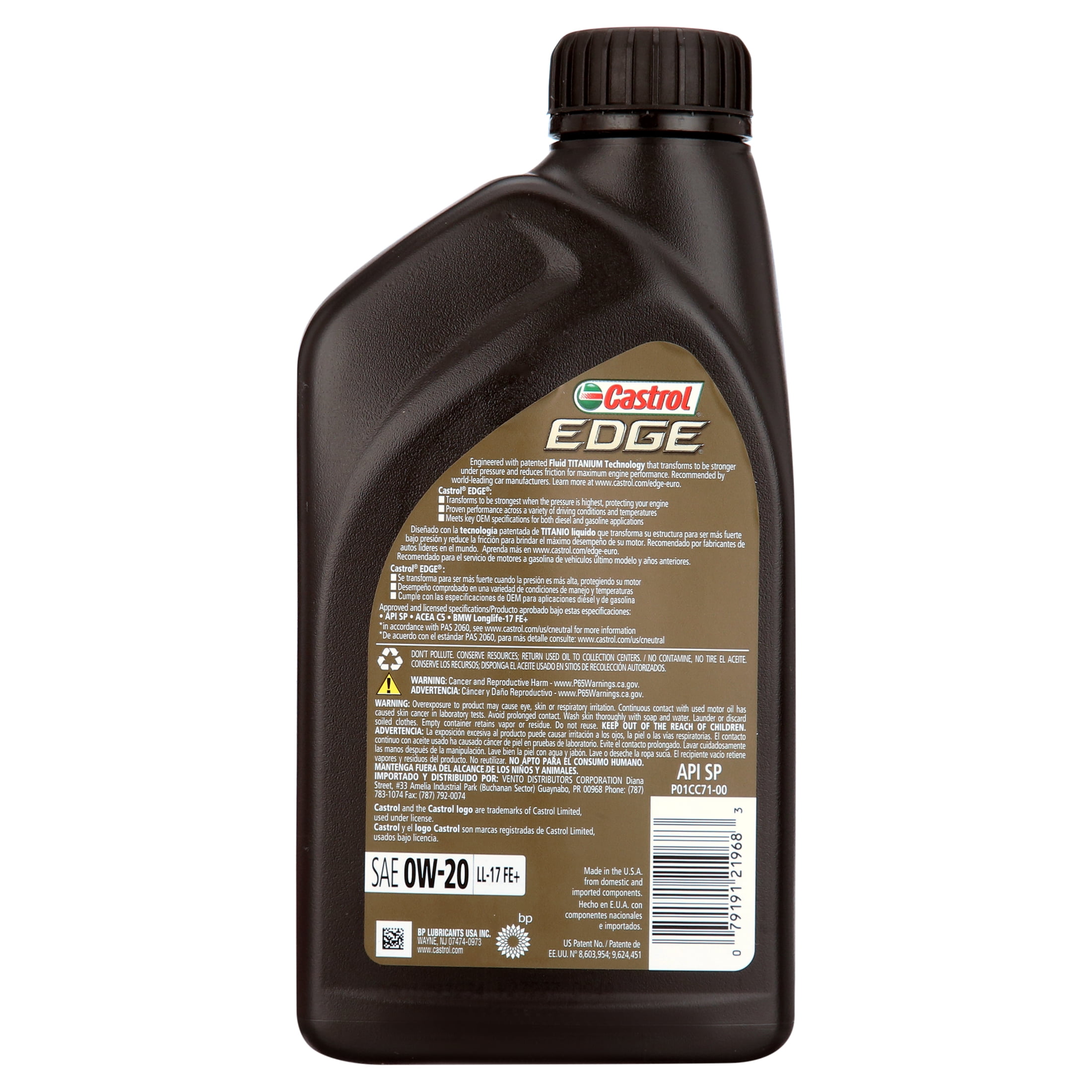 Castrol Edge 0W-20 LL-17 FE+ Advanced Full Synthetic Motor