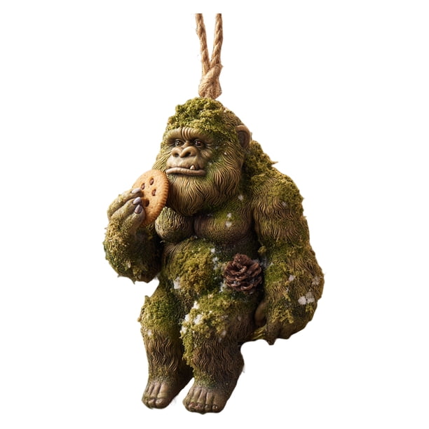 Adorno navideño Sasquatch, colgante plano de acrílico 2D, decoración para el árbol de Navidad, regalo festivo para los amantes del surf