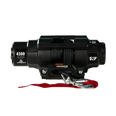 MOTOALLIANCE® Viper V3 4500lb UTV/ATV Military Grade Winch with 40' Black Synthetic Rope