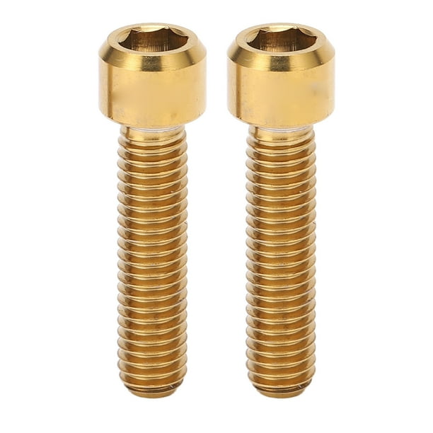 2 tornillos para tija de sillín de bicicleta M6 de 25 mm, de aleación de titanio, para bicicleta de montaña y carretera, color dorado