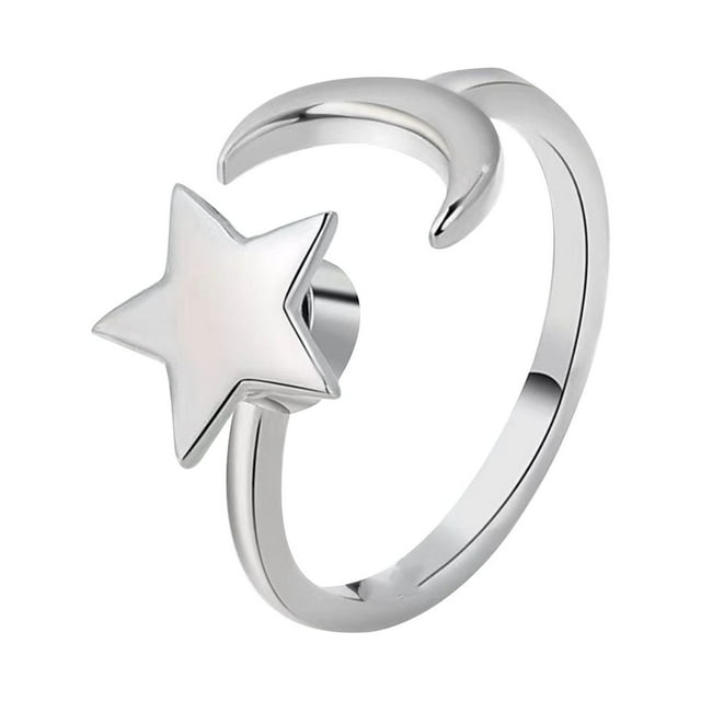 Bague en Zircon Plaqué Argent pour Amateurs de Mode, Rotative et Réglable, Soulageant l'Anxiété et la Pression