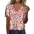 thumbnail image 1 of Top tipo túnica HOTYD con estampado floral bohemio y cuello en V para mujer, talla grande, 1 of 2