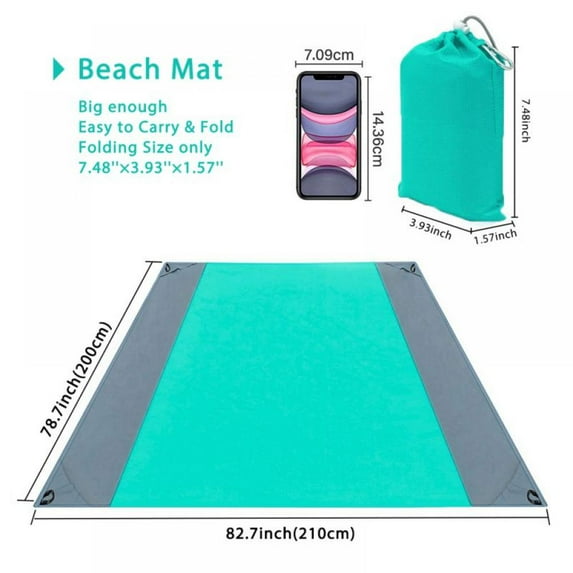 Crowdstage 83x79in Sandproof Beach Blanket Summer Camping Picnic Mat Extra Large Mat Portable Picnic Blanket