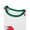 thumbnail image 5 of Elippeo Christmas Family Pajamas Matching Set Letter Print Raglan Sleeve Tops and Elastic Pants Loungewear Soft Sleepwear, 5 of 10