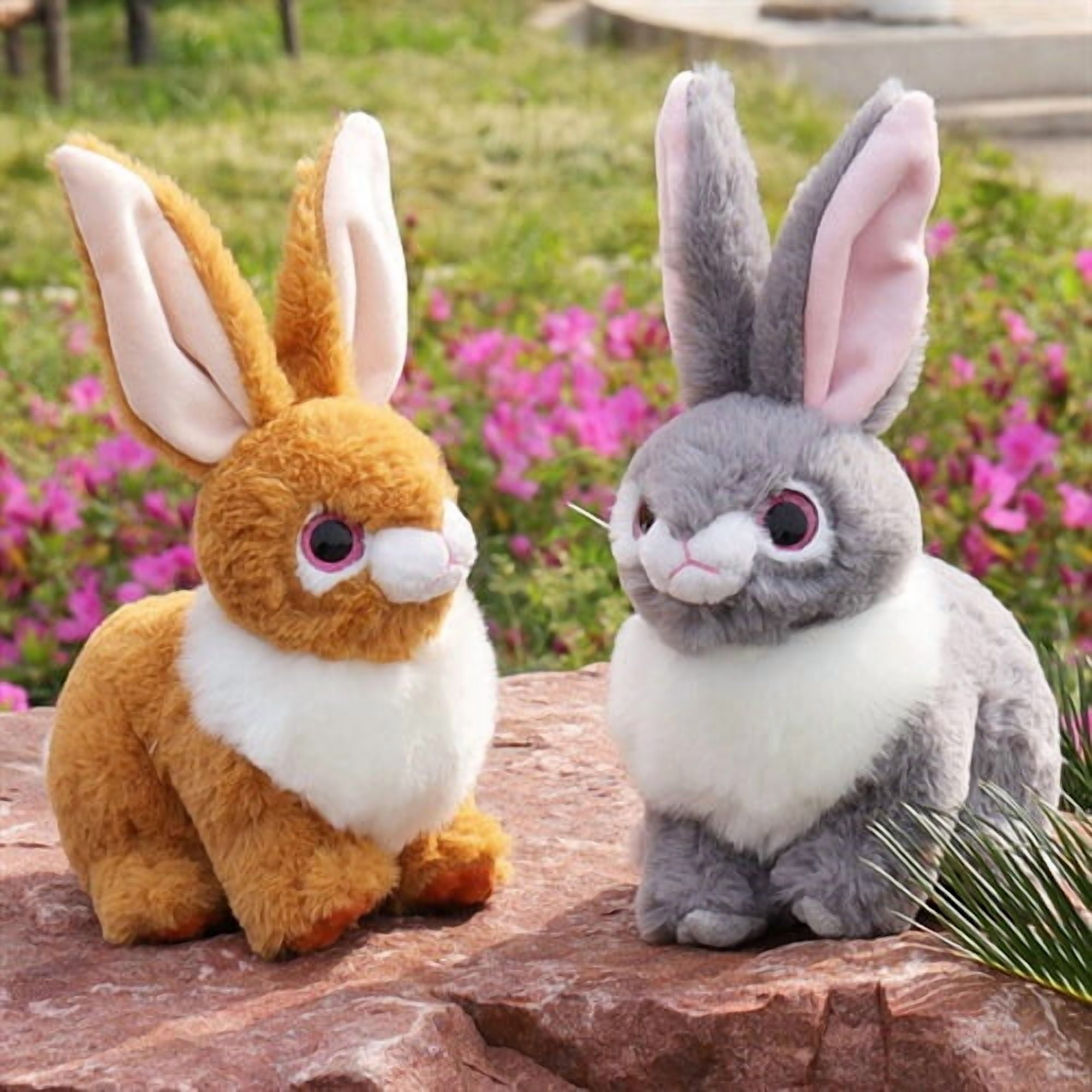 Plush Bunny - Stuffed Bunny Rabbit - Animal Toy for Toddler and Kids - Cute and Cuddly Friend for Boy or Girl - Great Gift for Easter, Christmas, Birthday，Light Gray