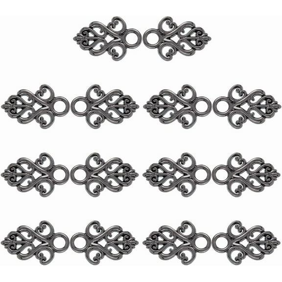 14Pcs Alloy Corset Eyelets Gunmetal Cloak Clasp Fasteners Sew On Dirndl Eyelets Sew On Hooks and Eyes Cardigan Clip