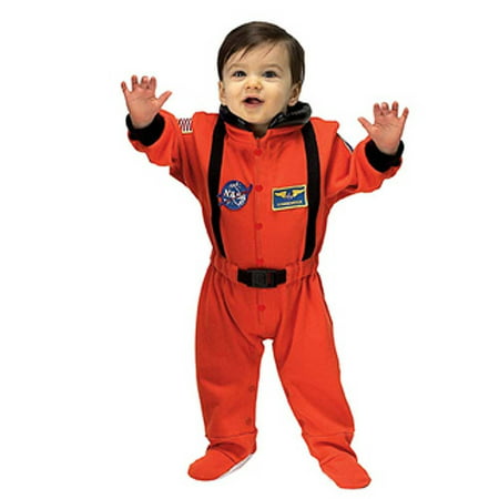 Aeromax Orange Astronaut Romper Halloween Costume Newborn Boys 6-12M