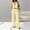 Yellow, variant on Women's Summer Vacation 2 Piece Outfits Sexy Deep V Neck Halter Tops and Pants Sets - Solid Color Sexy Going Out Suits, Trendy Plain Womens Tops with Wide- Leg Pants Summer Suits Coffee L