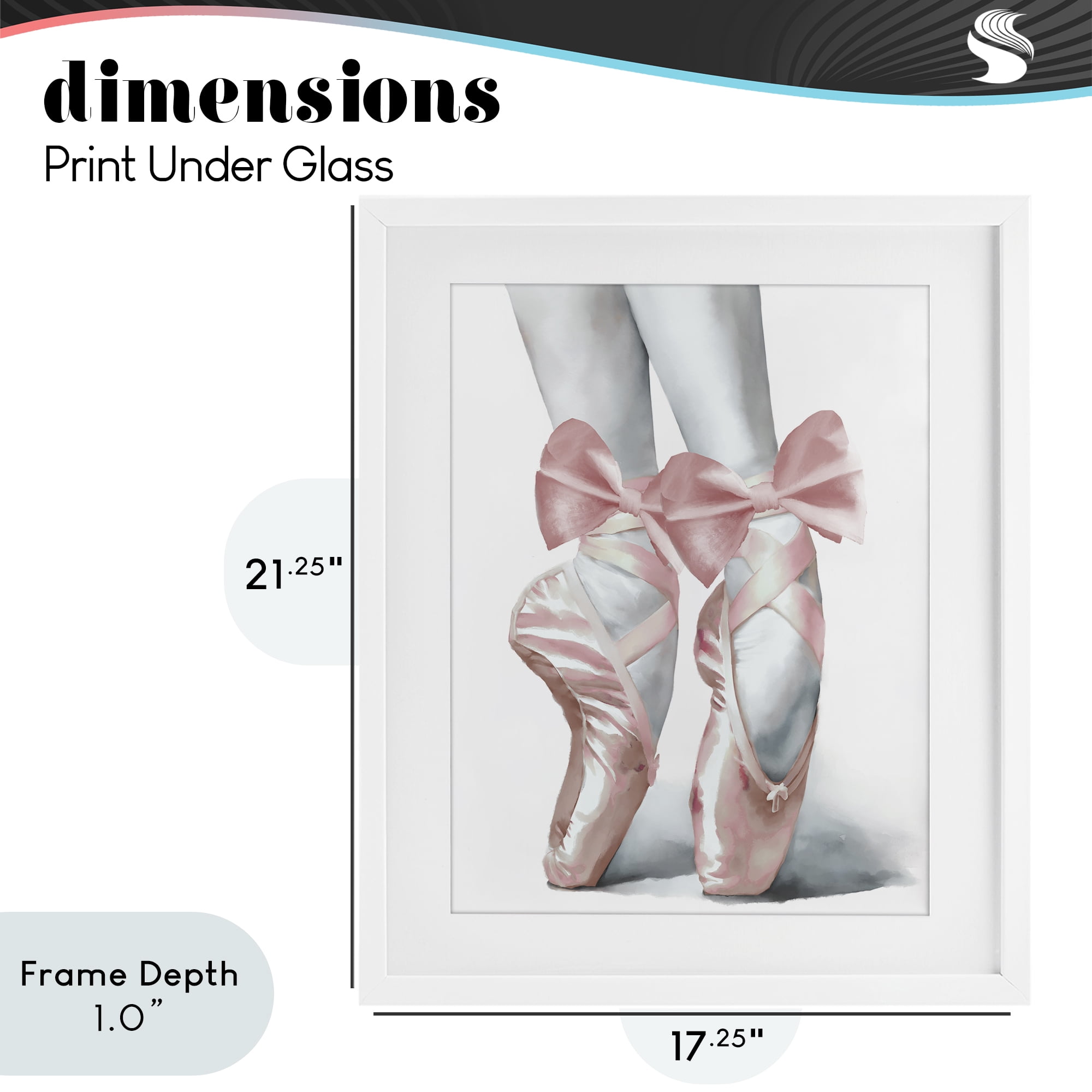 Stupell Industries Ballet Pointe Shoes White Framed Print Under Glass, design by Elizabeth Medley